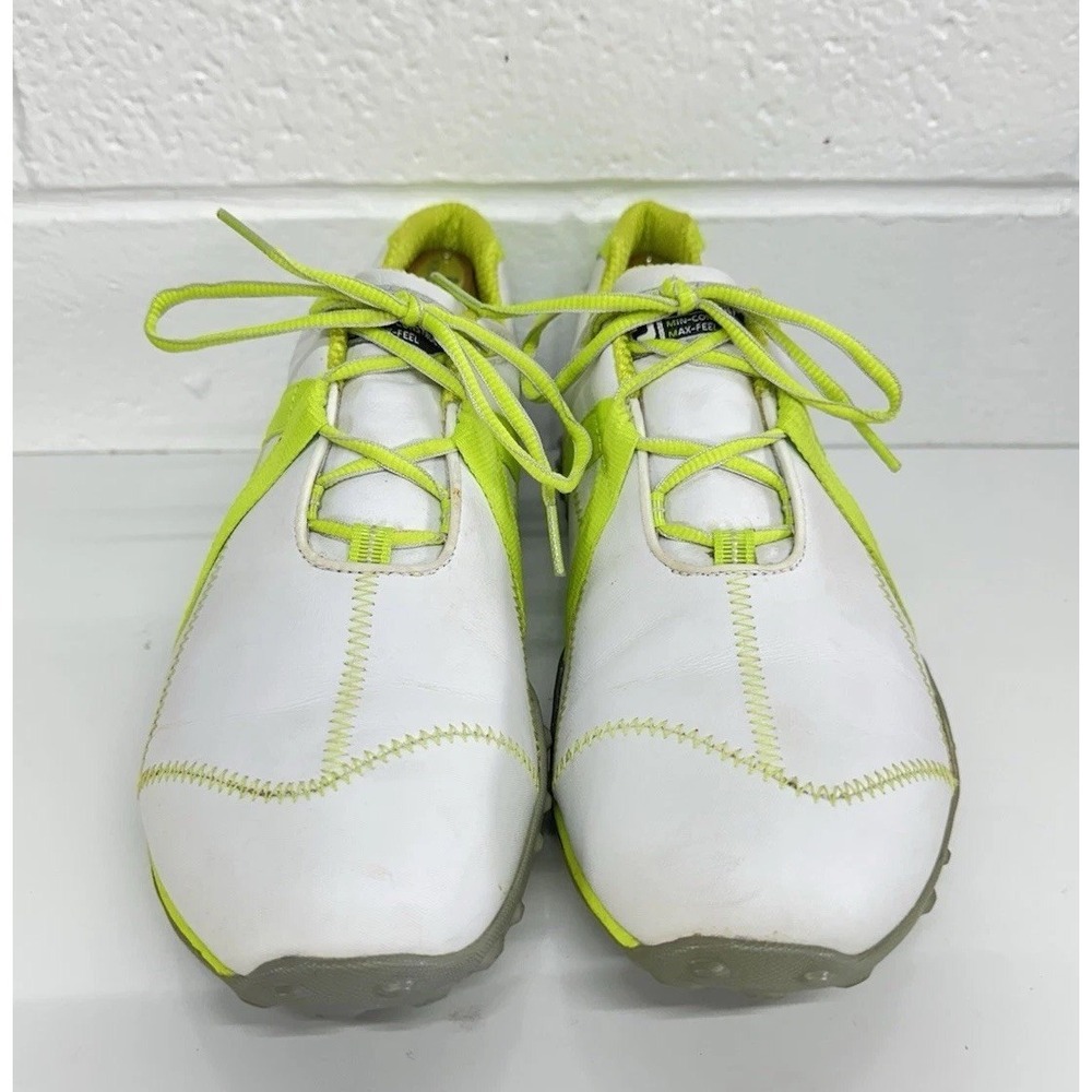 FOOT JOY FJ M PROJECT MEN'S SZ‎ 10 M WHITE LEATHER LIME GOLF SHOES SPIKES #55108 - Picture 3 of 9
